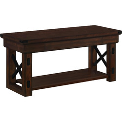 Wildwood Wood Veneer Entryway Bench, Espresso